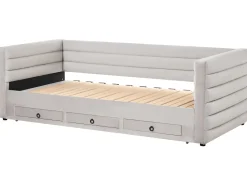 Letto da giorno con contenitore Velluto MEUDON 90 x 200 cm Grigio