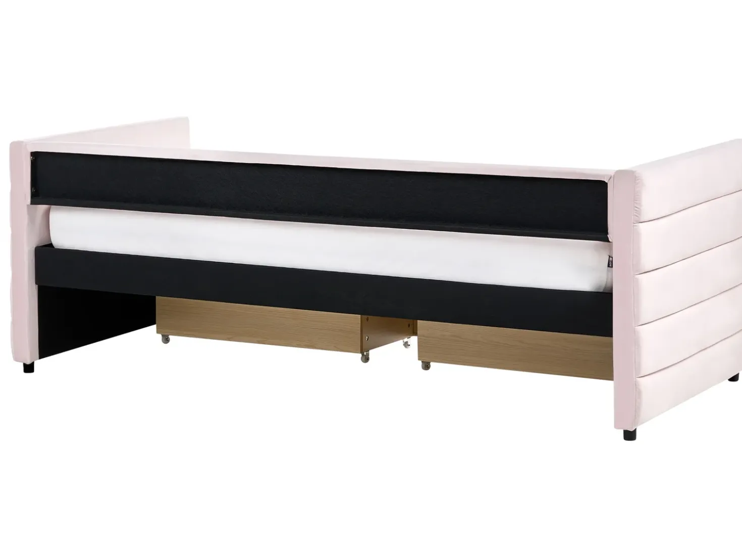 Letto da giorno con contenitore Velluto MARRAY 90 x 200 cm Rosa pastello