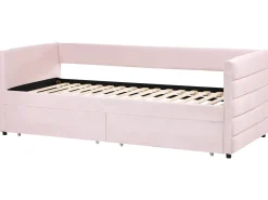 Letto da giorno con contenitore Velluto MARRAY 90 x 200 cm Rosa pastello