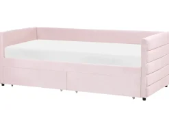 Letto da giorno con contenitore Velluto MARRAY 90 x 200 cm Rosa pastello