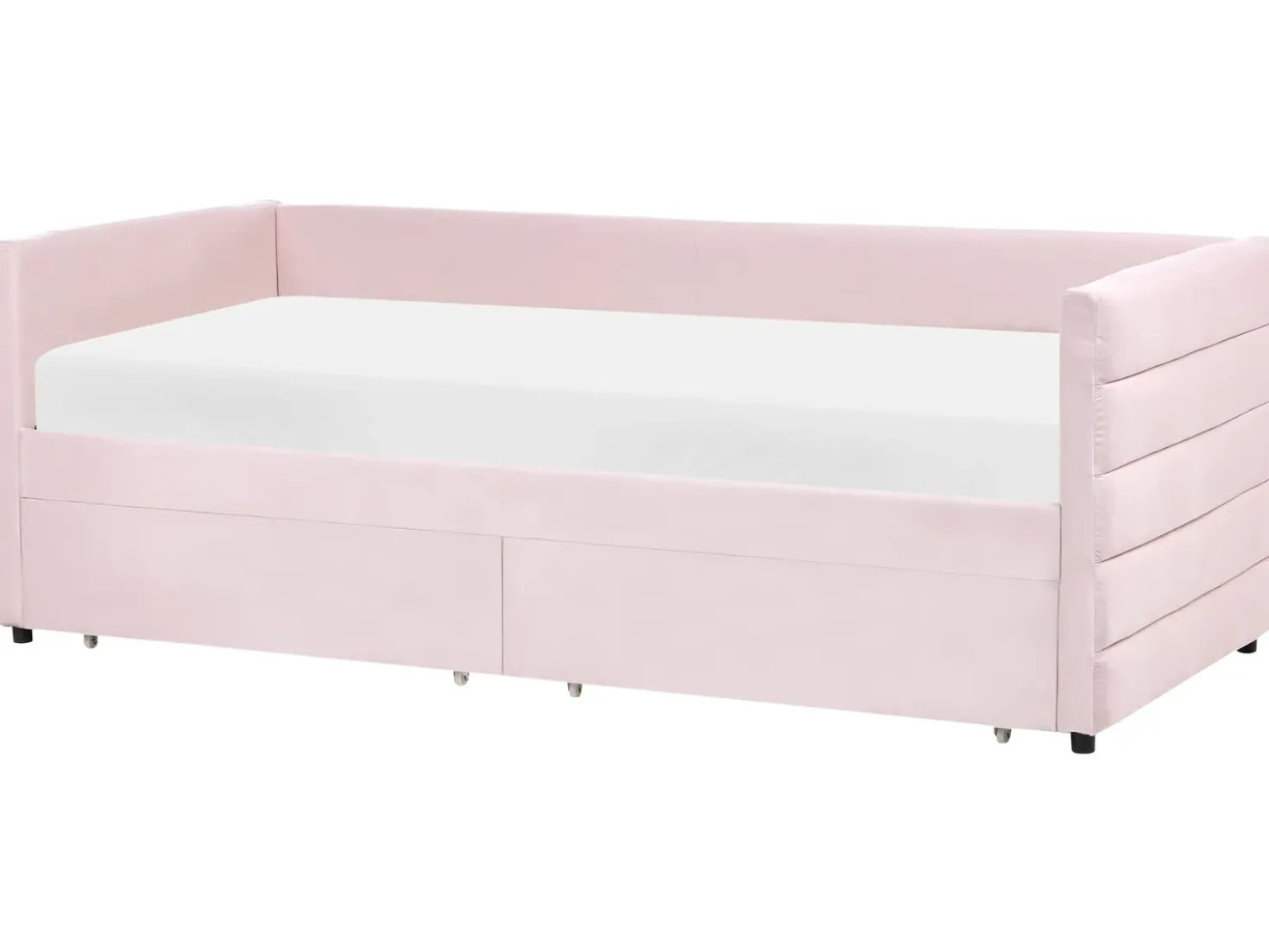 Letto da giorno con contenitore Velluto MARRAY 90 x 200 cm Rosa pastello
