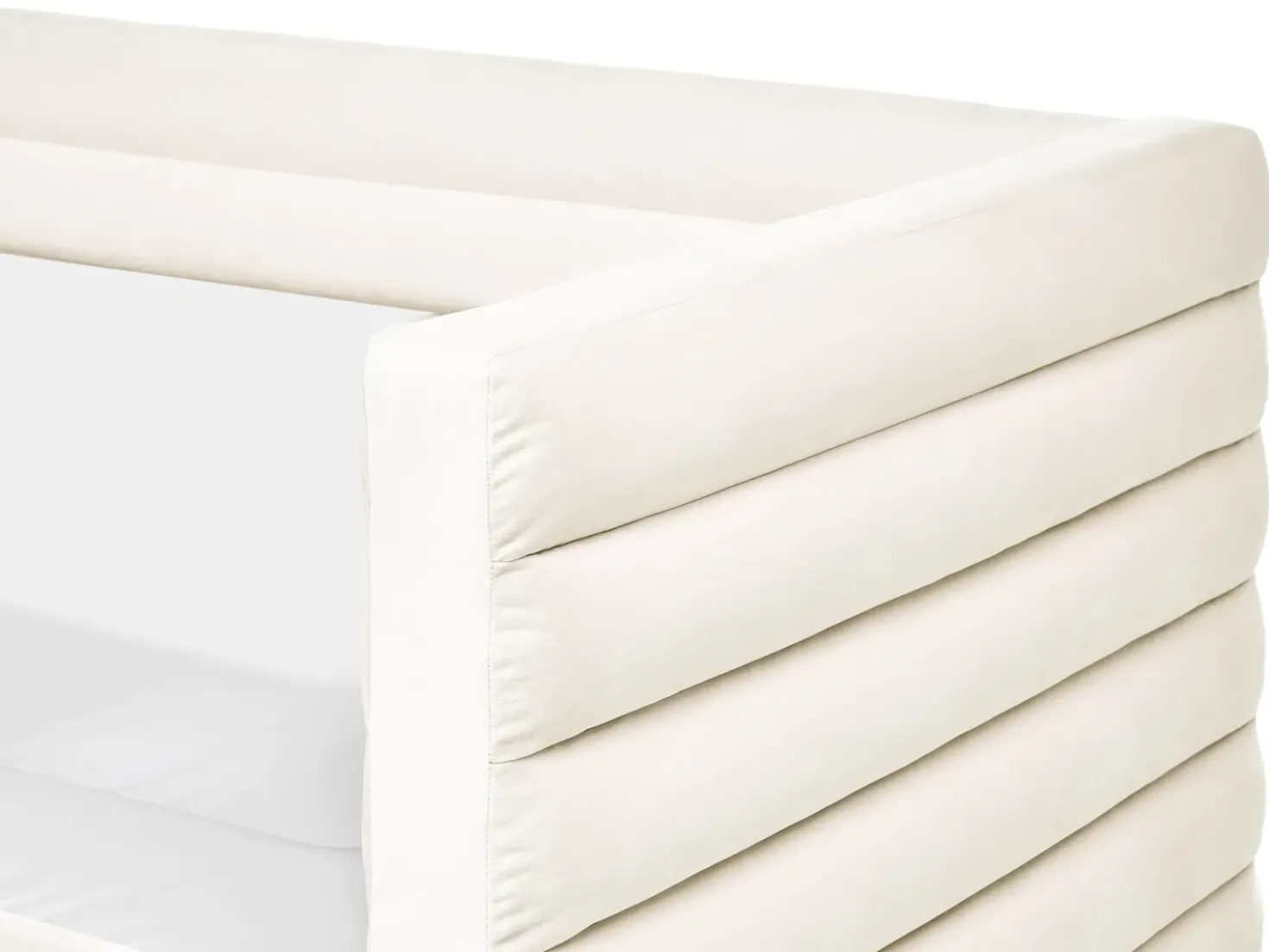 Letto da giorno con contenitore Velluto MEUDON 90 x 200 cm Bianco sporco