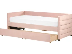 Letto da giorno con contenitore Velluto MARRAY II 90 x 200 cm Rosa pastello