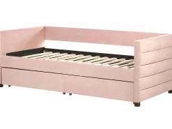 Letto da giorno con contenitore Velluto MARRAY II 90 x 200 cm Rosa pastello