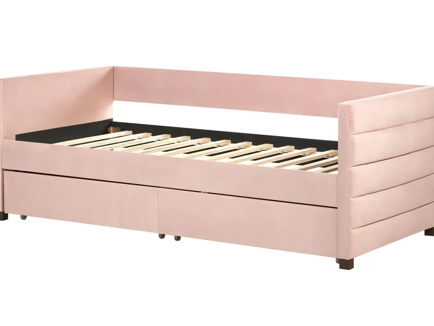 Letto da giorno con contenitore Velluto MARRAY II 90 x 200 cm Rosa pastello