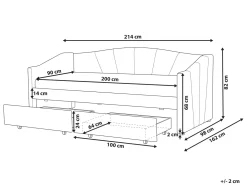 Letto da giorno con contenitore Tessuto VITTEL 90 x 200 cm Beige chiaro