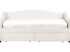 Letto da giorno con contenitore Tessuto VITTEL 90 x 200 cm Beige chiaro