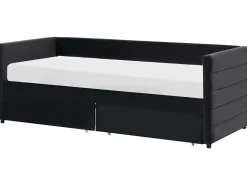 Letto da giorno con contenitore Velluto MARRAY 90 x 200 cm Nero