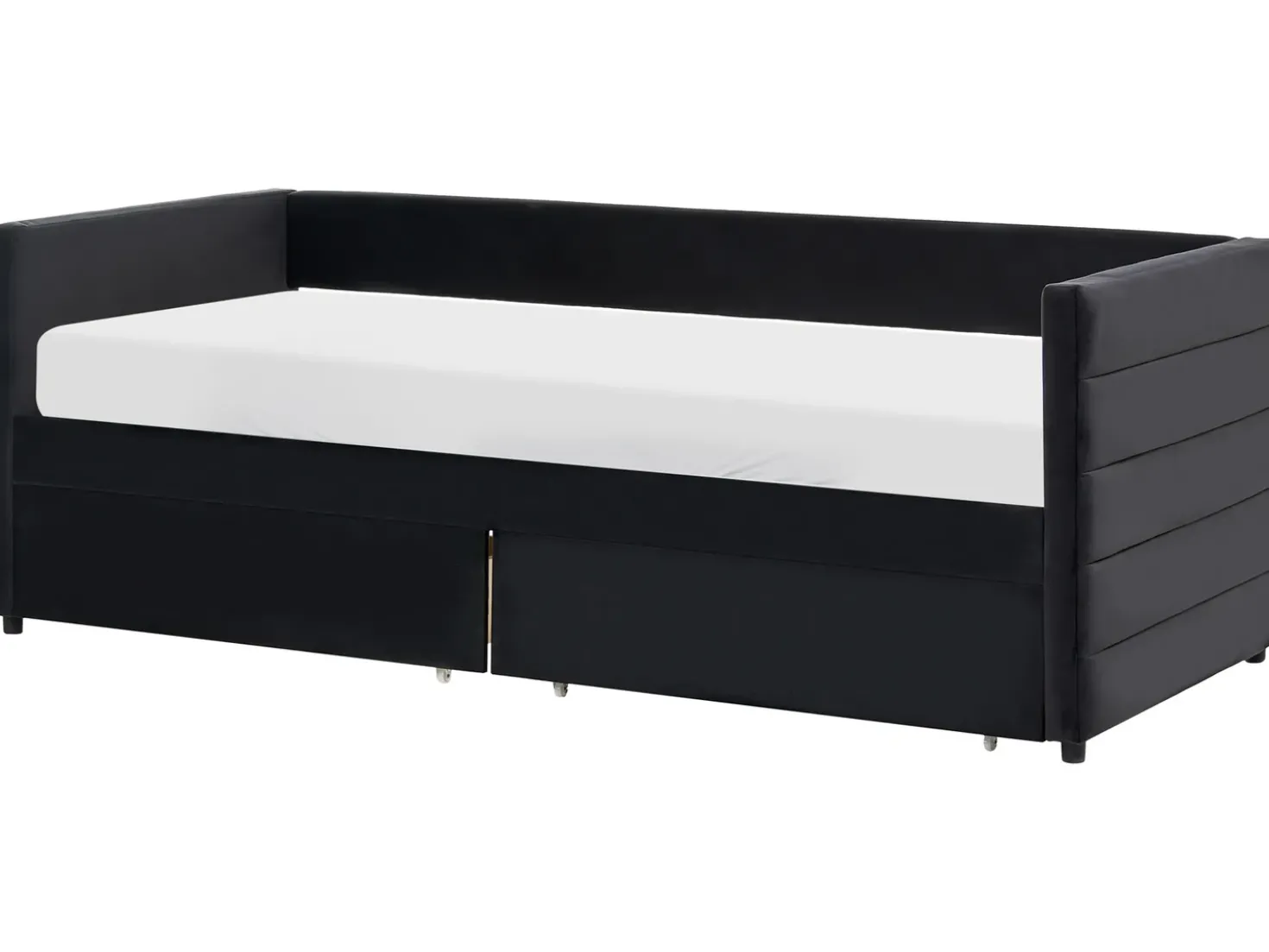 Letto da giorno con contenitore Velluto MARRAY 90 x 200 cm Nero