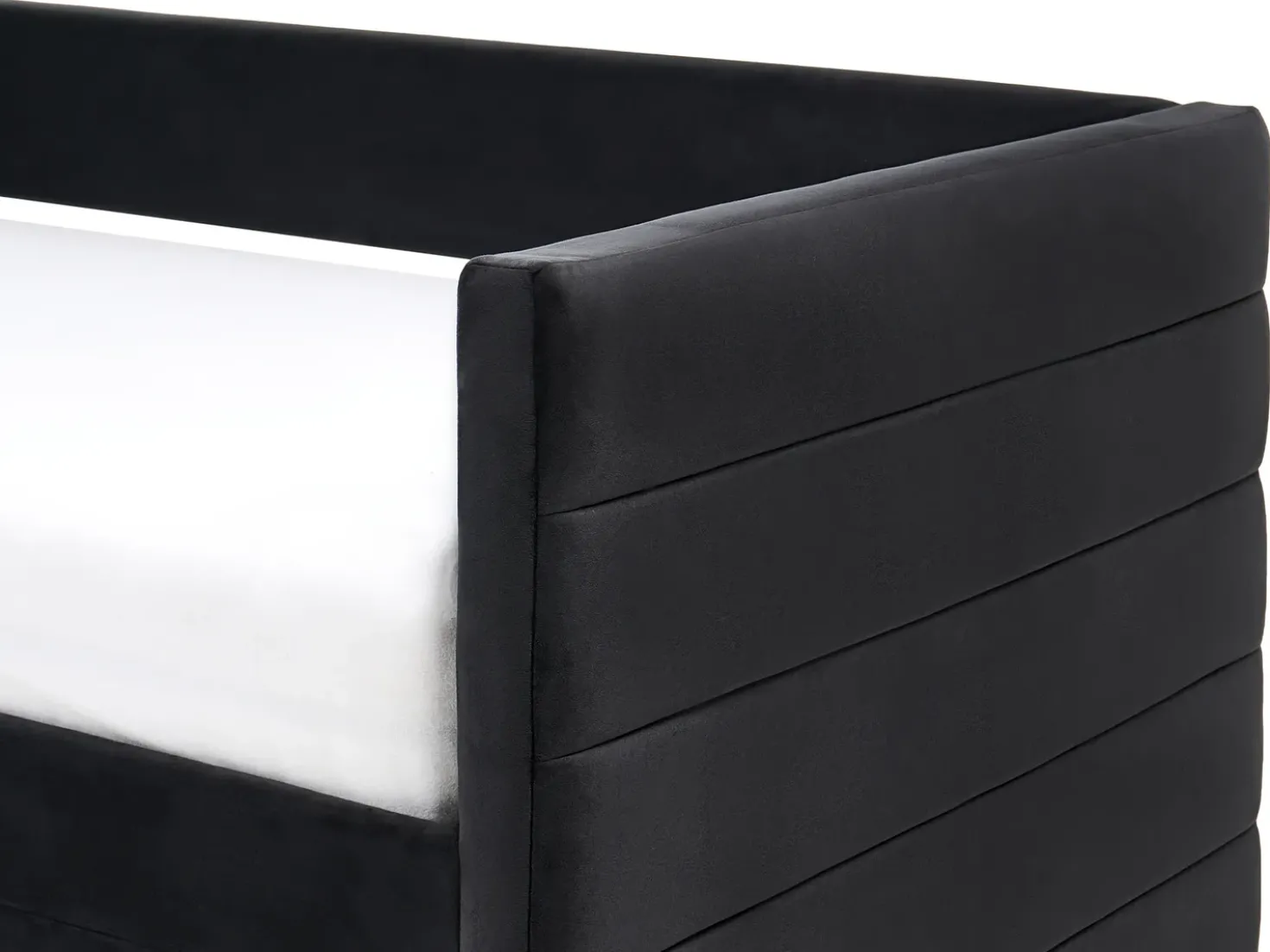Letto da giorno con contenitore Velluto MARRAY 90 x 200 cm Nero