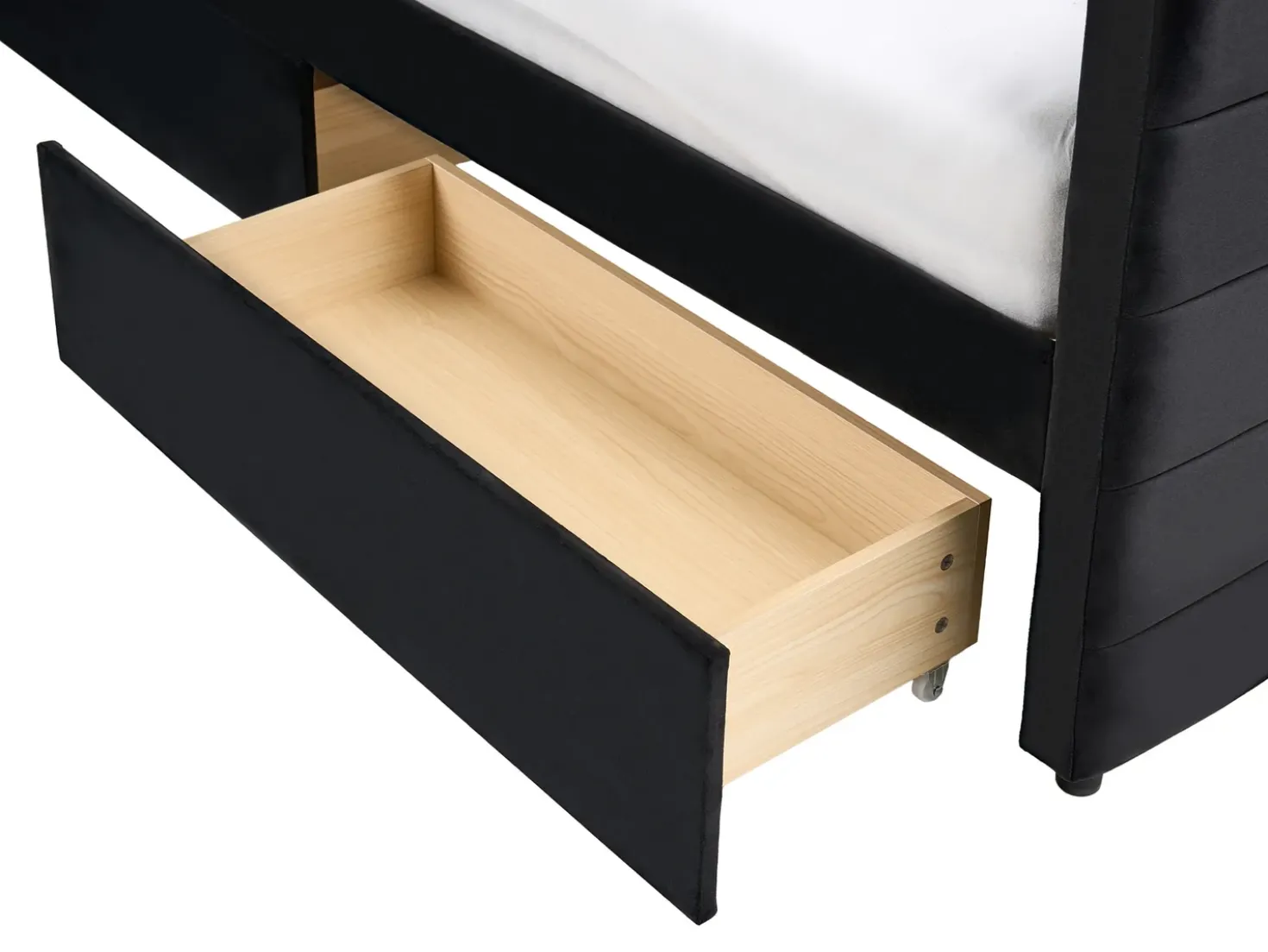 Letto da giorno con contenitore Velluto MARRAY 90 x 200 cm Nero