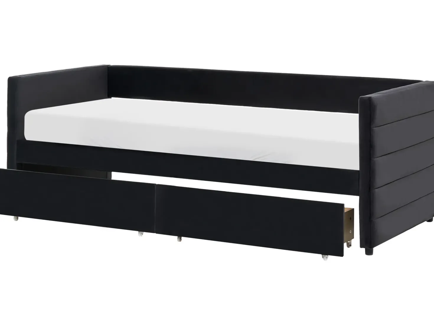 Letto da giorno con contenitore Velluto MARRAY 90 x 200 cm Nero