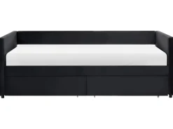 Letto da giorno con contenitore Velluto MARRAY 90 x 200 cm Nero