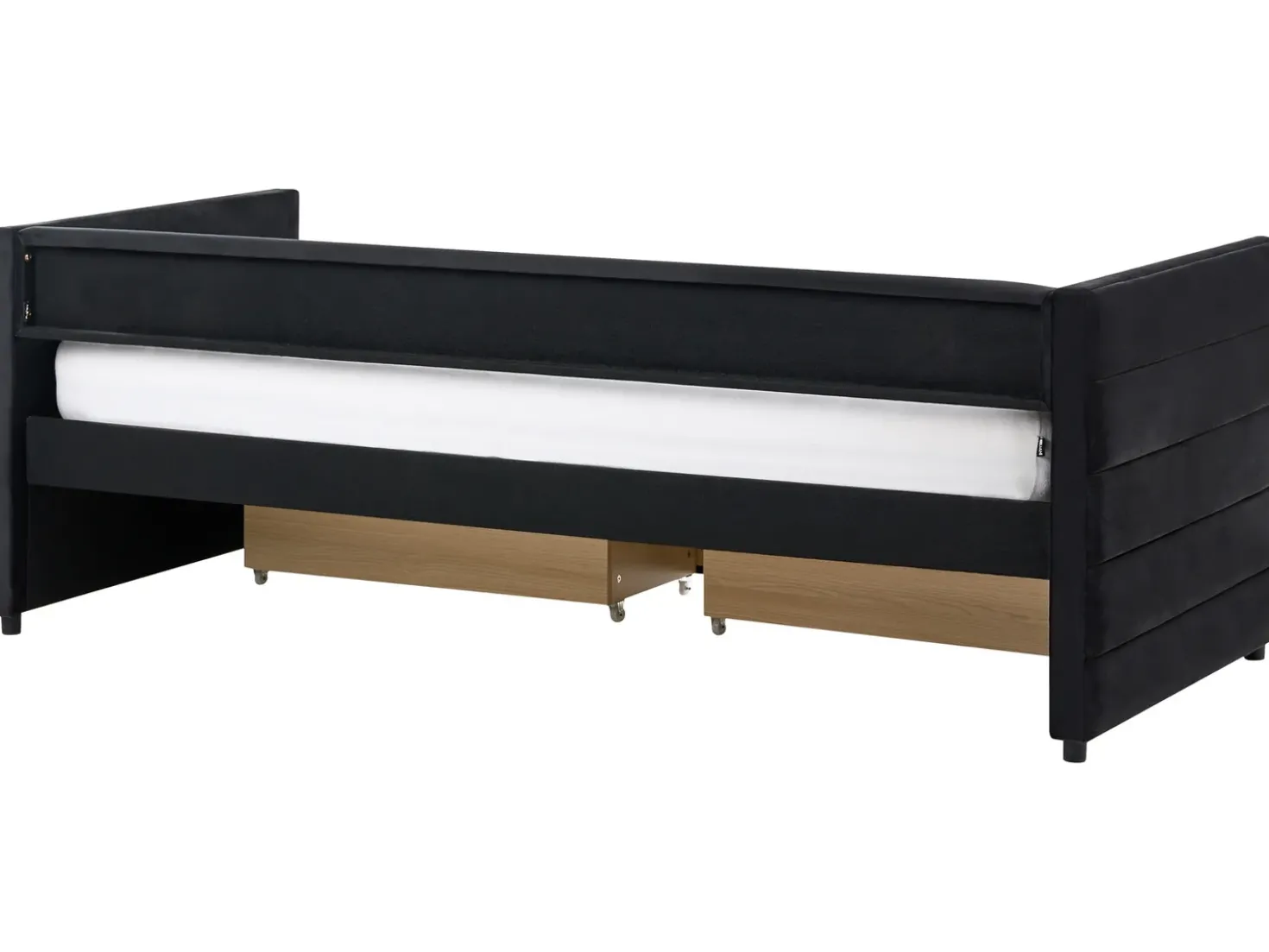 Letto da giorno con contenitore Velluto MARRAY 90 x 200 cm Nero