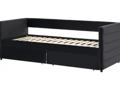 Letto da giorno con contenitore Velluto MARRAY 90 x 200 cm Nero