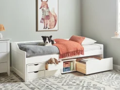 Letto da giorno con contenitore Legno di pino ROYVILLE 90 x 200 cm Bianco