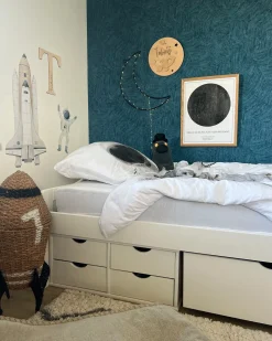 Letto da giorno con contenitore Legno di pino ROYVILLE 90 x 200 cm Bianco