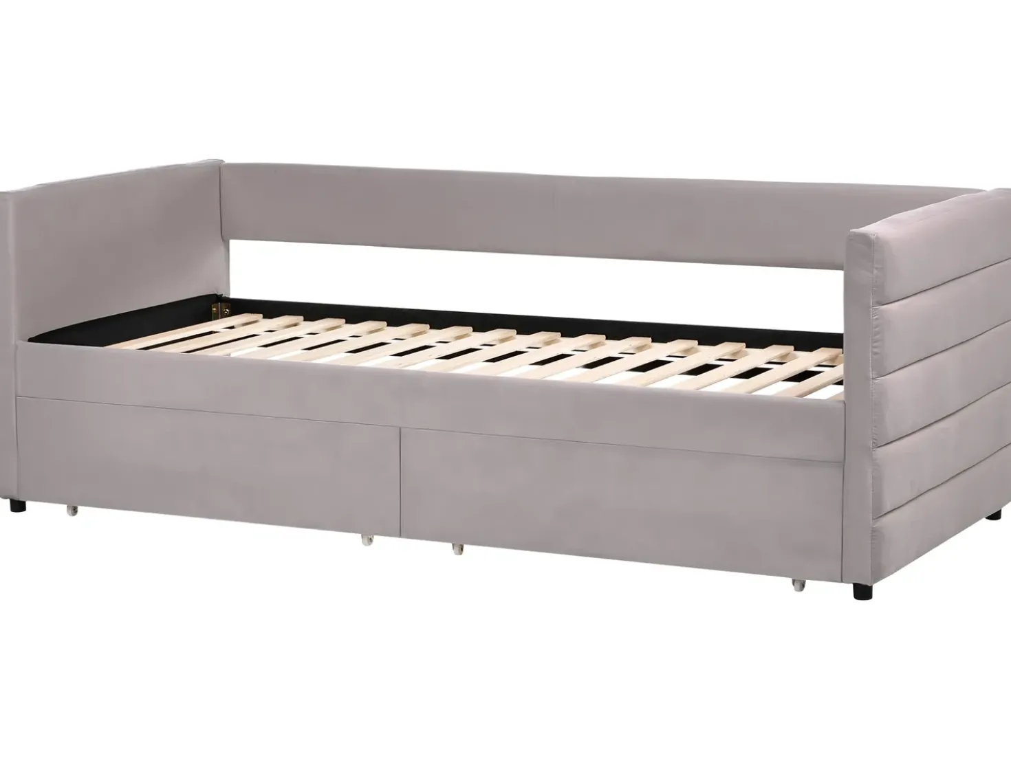 Letto da giorno con contenitore Velluto MARRAY 90 x 200 cm Grigio chiaro