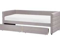 Letto da giorno con contenitore Velluto MARRAY 90 x 200 cm Grigio chiaro