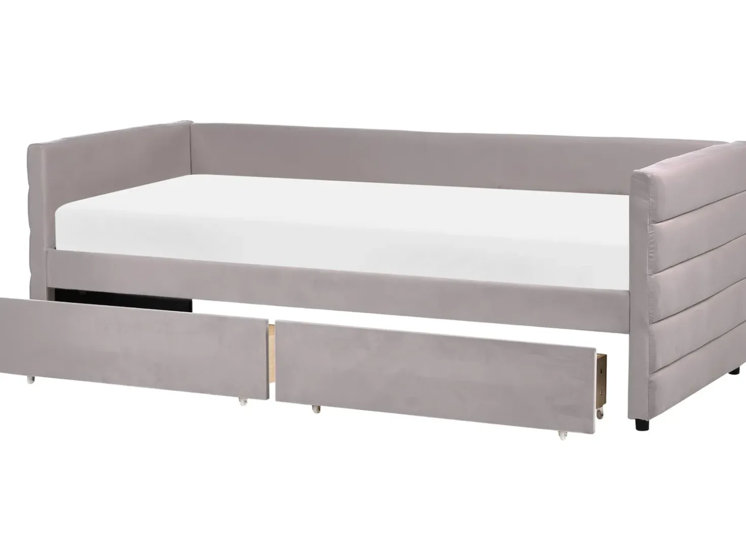 Letto da giorno con contenitore Velluto MARRAY 90 x 200 cm Grigio chiaro