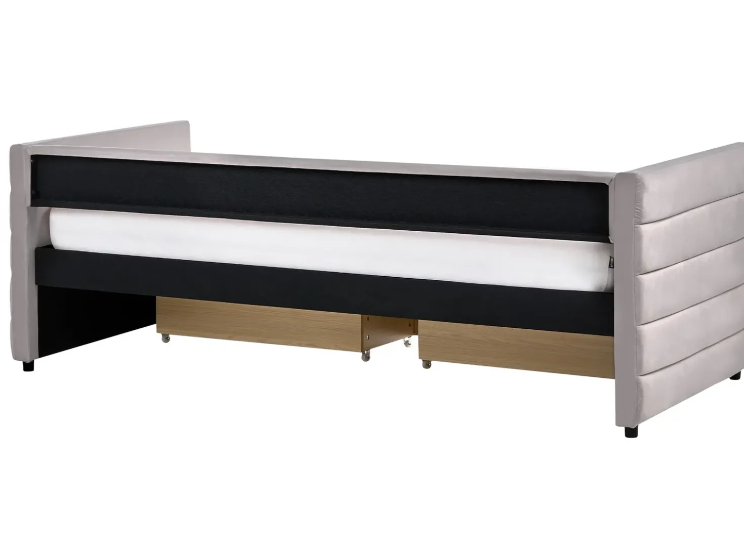 Letto da giorno con contenitore Velluto MARRAY 90 x 200 cm Grigio chiaro