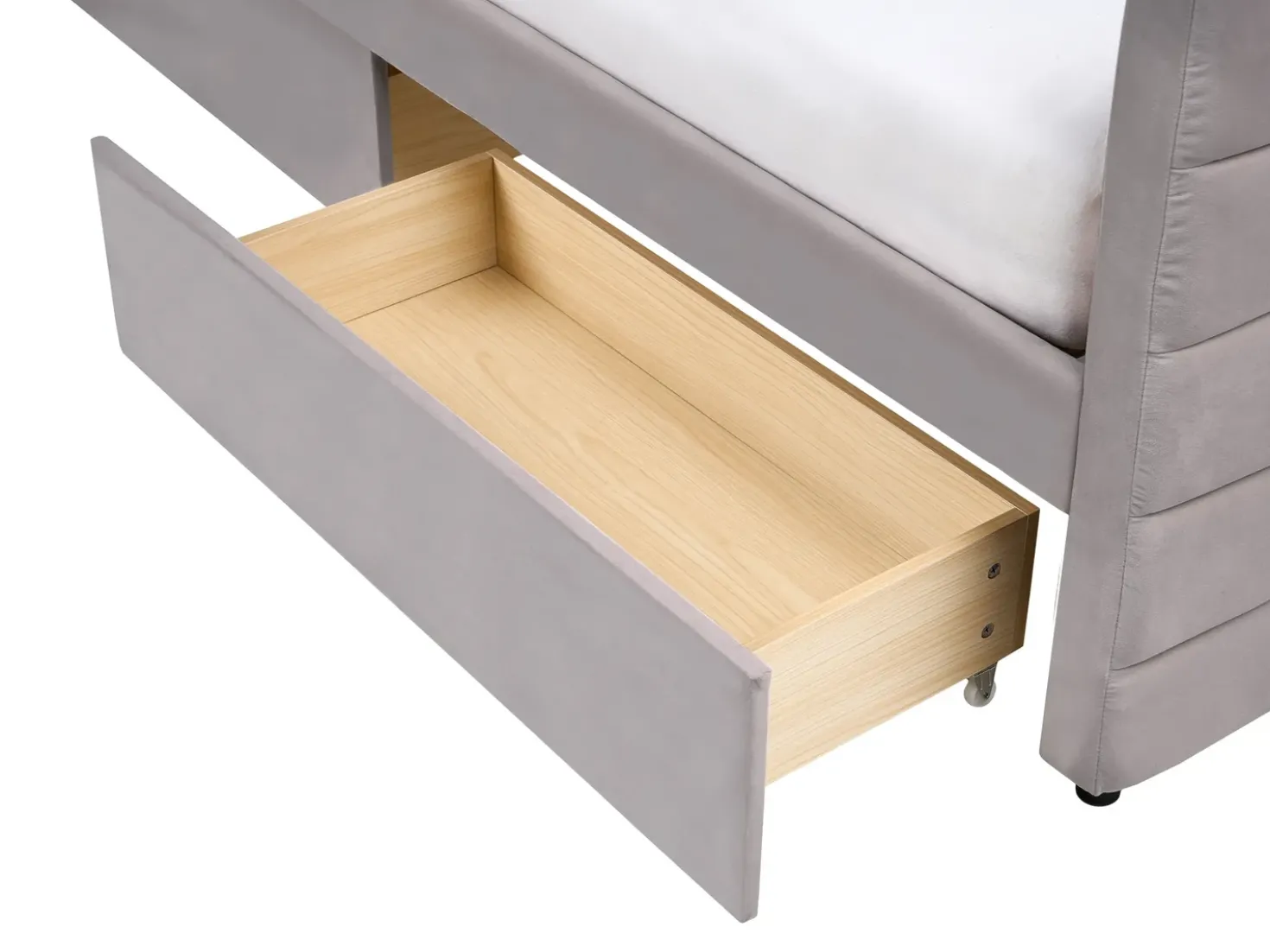 Letto da giorno con contenitore Velluto MARRAY 90 x 200 cm Grigio chiaro
