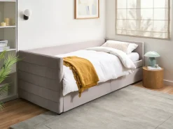 Letto da giorno con contenitore Velluto MARRAY 90 x 200 cm Grigio chiaro