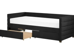 Letto da giorno con contenitore Velluto MARRAY II 90 x 200 cm Nero