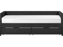 Letto da giorno con contenitore Velluto MARRAY II 90 x 200 cm Nero