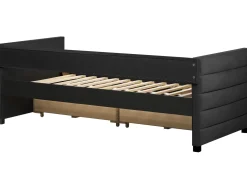 Letto da giorno con contenitore Velluto MARRAY II 90 x 200 cm Nero
