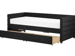 Letto da giorno con contenitore Velluto MARRAY II 90 x 200 cm Nero
