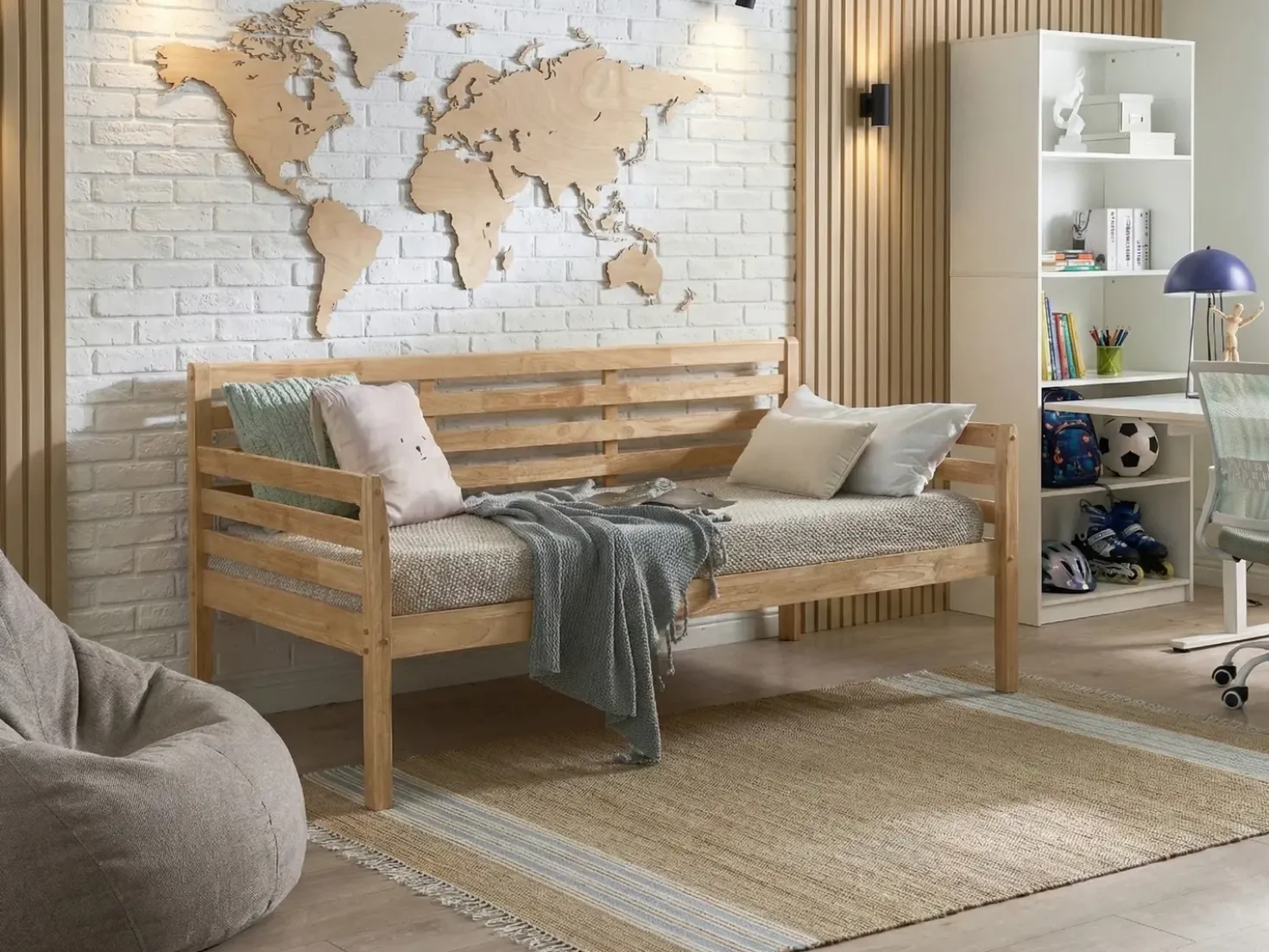 Letto da giorno Legno THEZA 90 x 200 cm Naturale