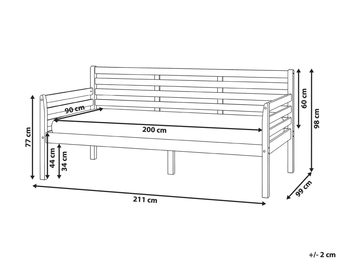 Letto da giorno Legno THEZA 90 x 200 cm Naturale