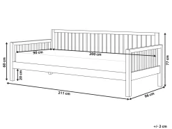Letto da giorno Legno TRICOT 90 x 200 cm Marrone chiaro