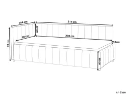 Letto da giorno Velluto LISIEUX 90 x 200 cm Rosa pastello
