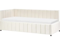 Letto da giorno Velluto LISIEUX 90 x 200 cm Bianco sporco