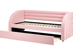 Letto estraibile Bouclé ALBIAC 90 x 200 cm Rosa pastello