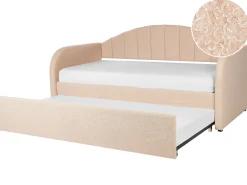 Letto estraibile Bouclé EYBURIE 90 x 200 cm Rosa pesca