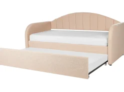 Letto estraibile Bouclé EYBURIE 90 x 200 cm Rosa pesca