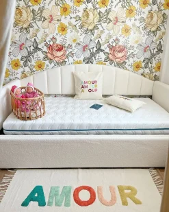 Letto estraibile Bouclé EYBURIE 90 x 200 cm Beige chiaro