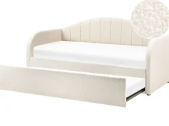 Letto estraibile Bouclé EYBURIE 90 x 200 cm Beige chiaro