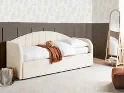 Letto estraibile Bouclé EYBURIE 90 x 200 cm Beige chiaro
