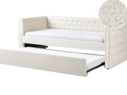 Letto estraibile Bouclé GASSIN 90 x 200 cm Bianco sporco