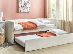Letto estraibile Bouclé TROYES 90 x 200 cm Beige chiaro