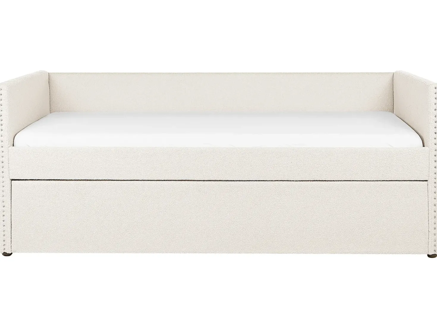 Letto estraibile Bouclé TROYES 90 x 200 cm Beige chiaro