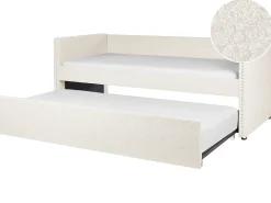 Letto estraibile Bouclé TROYES 90 x 200 cm Beige chiaro