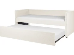 Letto estraibile Bouclé TROYES 90 x 200 cm Beige chiaro