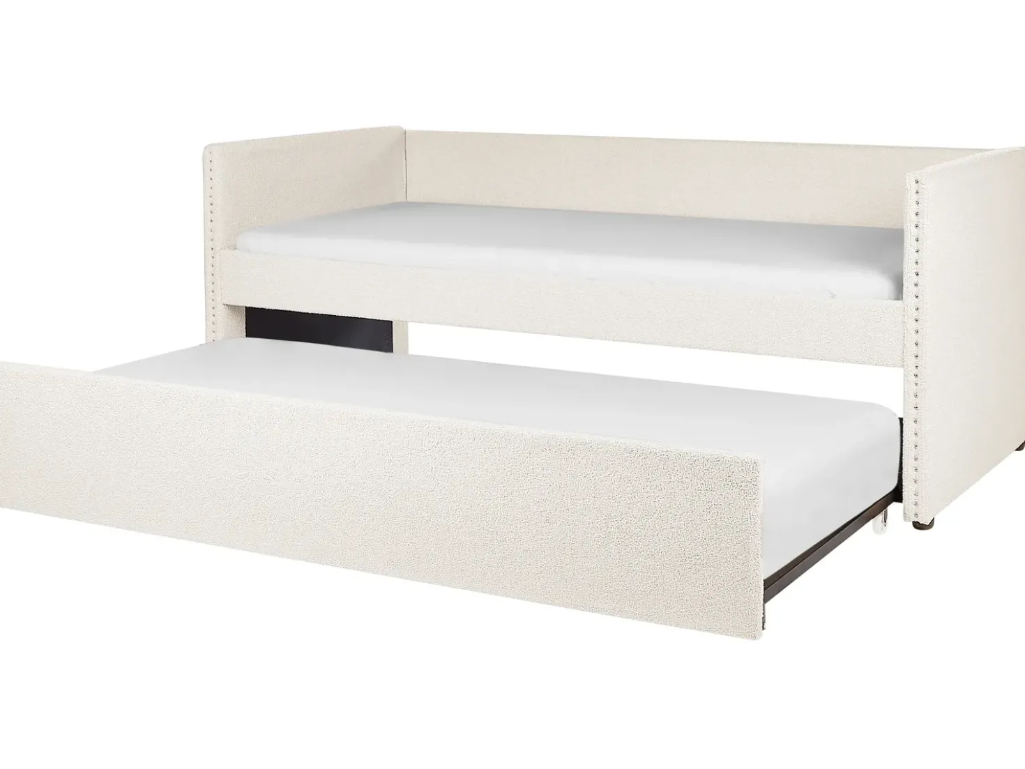 Letto estraibile Bouclé TROYES 90 x 200 cm Beige chiaro