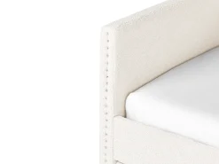 Letto estraibile Bouclé TROYES 90 x 200 cm Beige chiaro