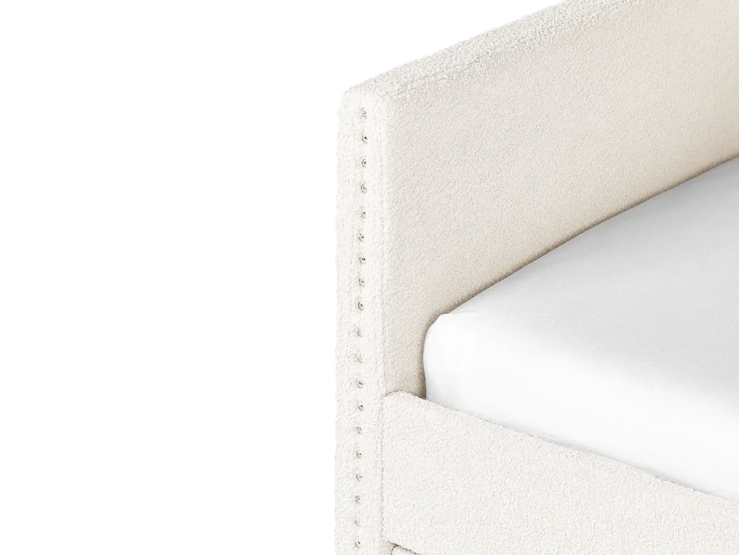 Letto estraibile Bouclé TROYES 90 x 200 cm Beige chiaro